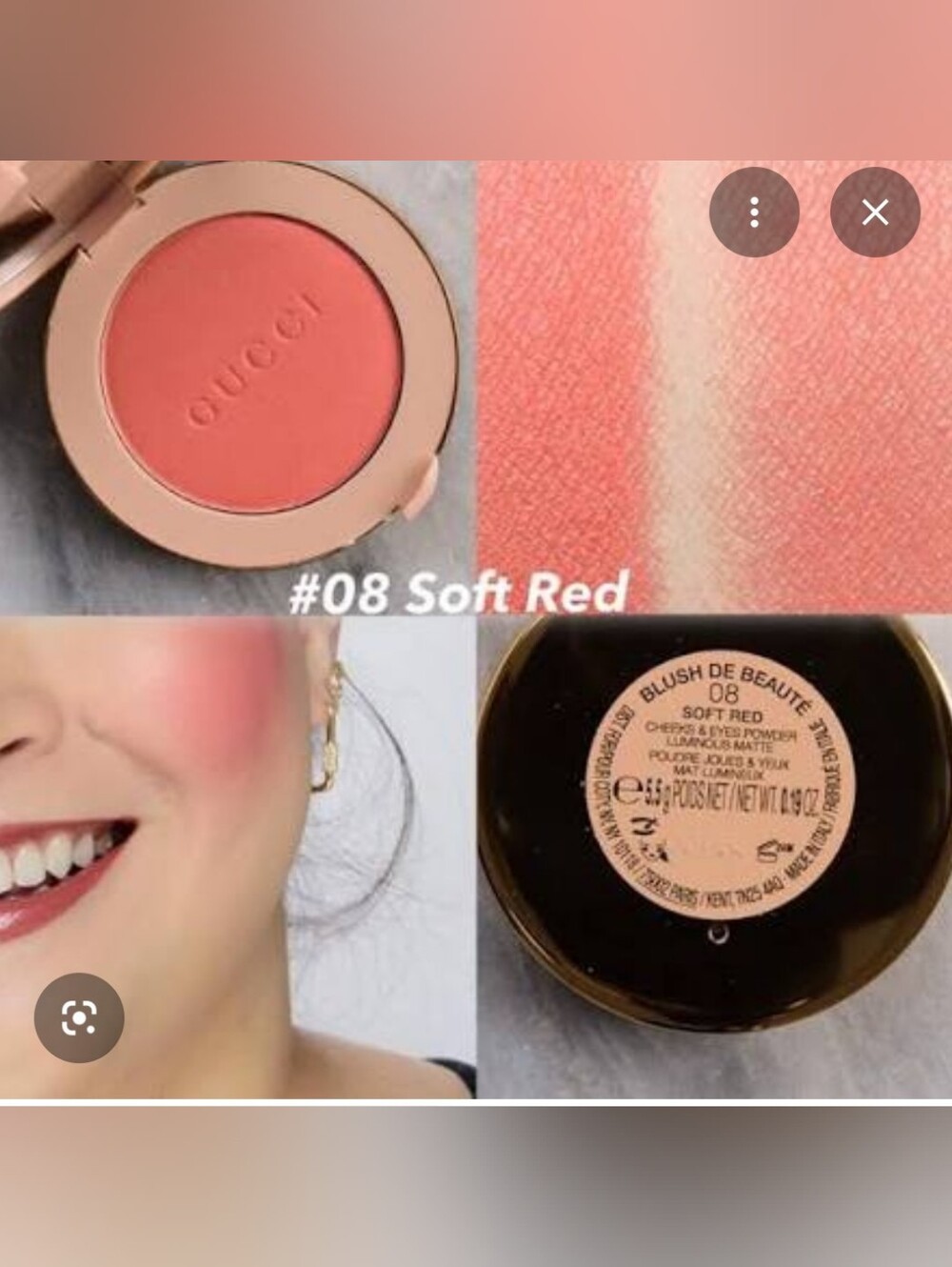 Gucci Blush De Beauté Cheeks & Eyes Powder - 08 Soft Red